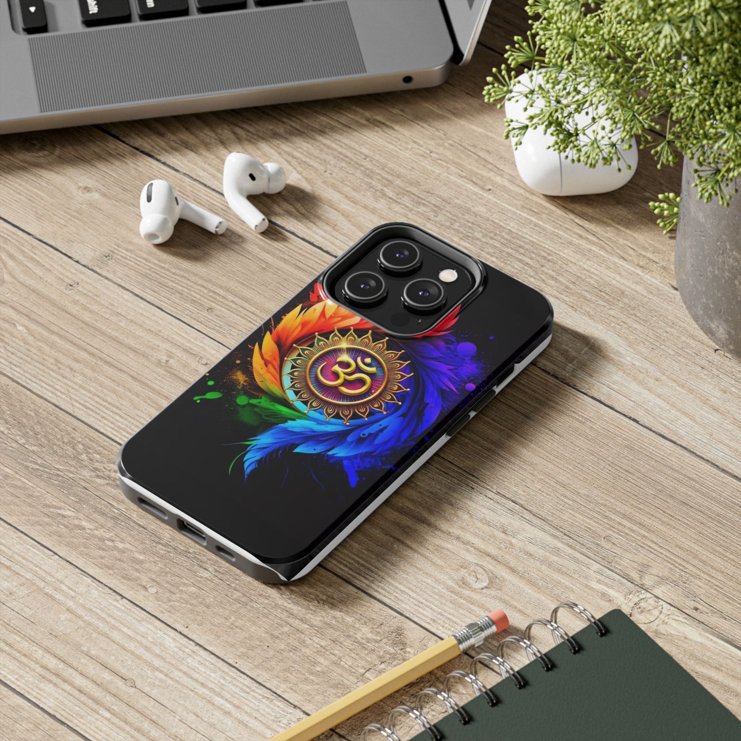 Vibrant Om Phone Case - Durable Tough Phone Cover, Boho Style Cell Phone Case, Colorful Protective Case, Spiritual Gift for Her, Yoga [...]